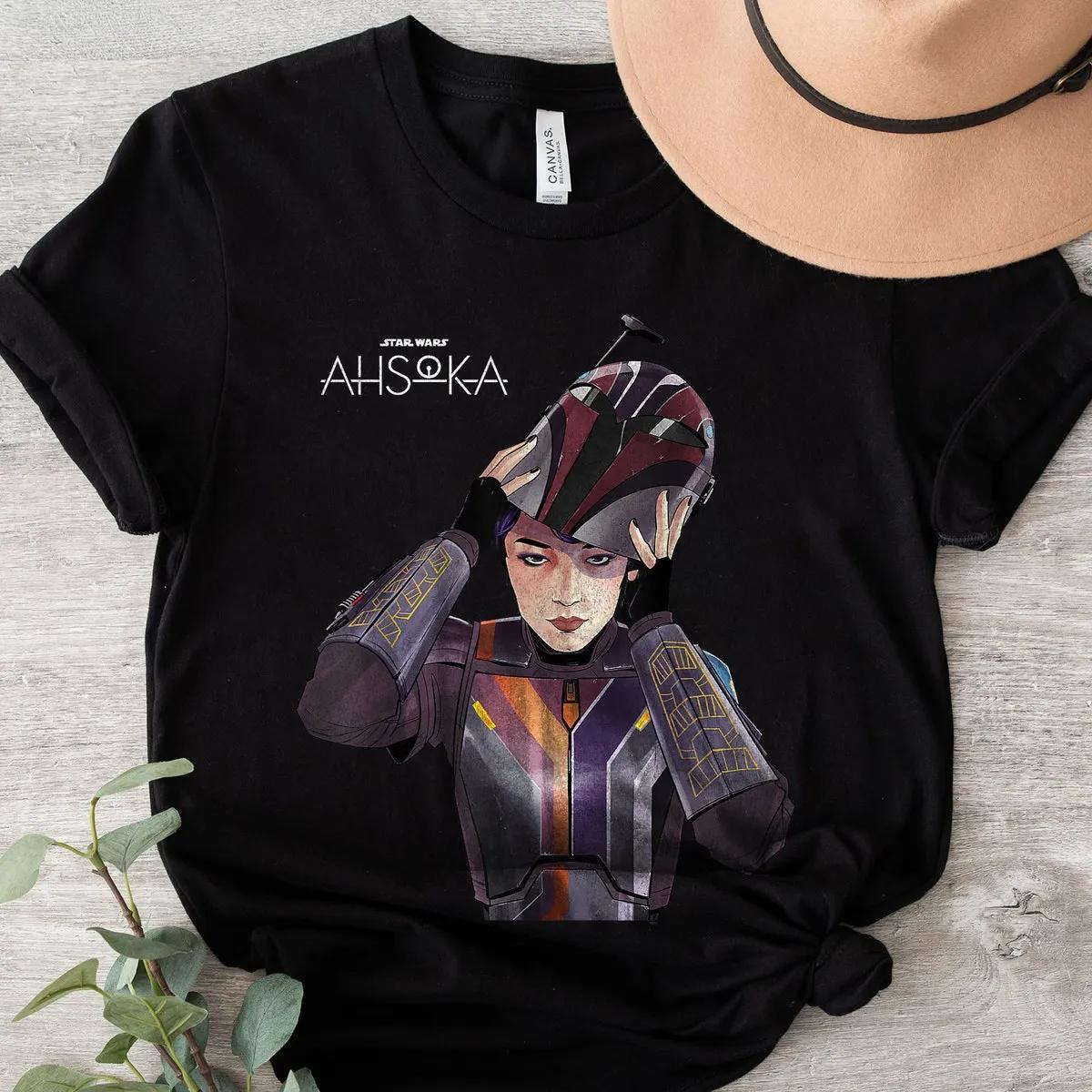 Ahsoka Sabine Wren with Mandalorian Helmet Shirt 3