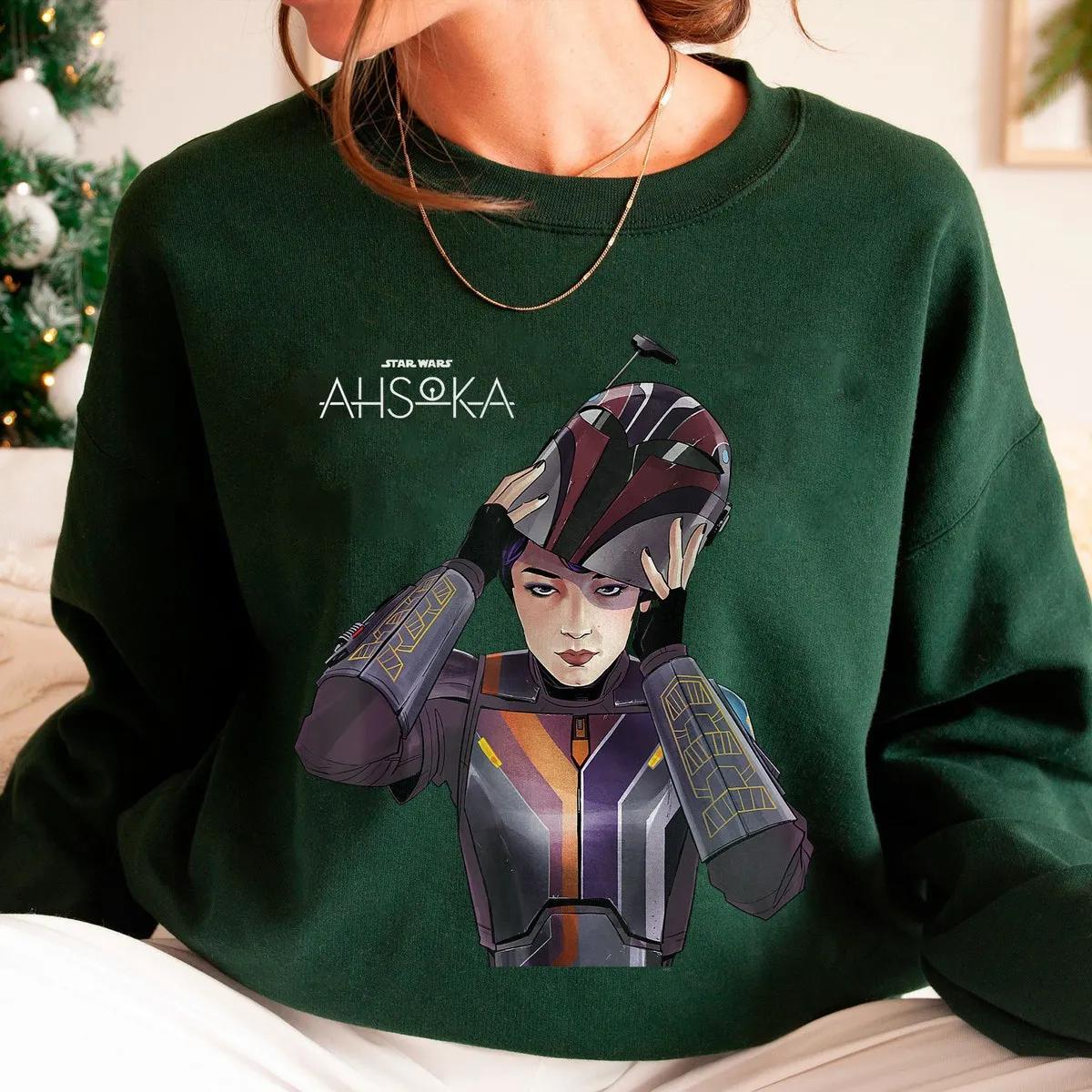 Ahsoka Sabine Wren with Mandalorian Helmet Shirt 4