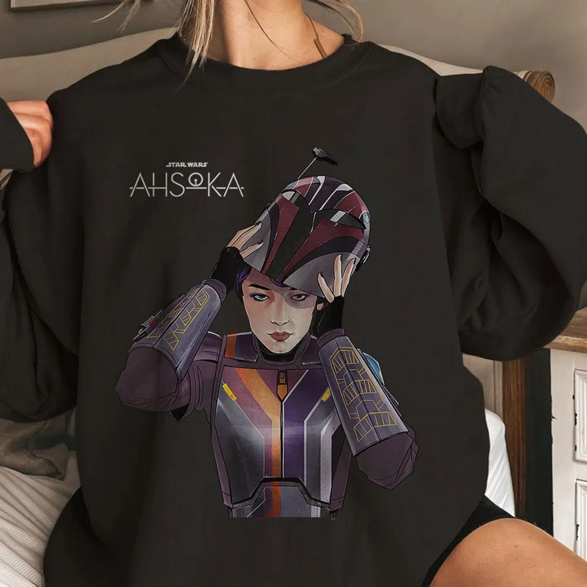 Ahsoka Sabine Wren with Mandalorian Helmet Shirt 5