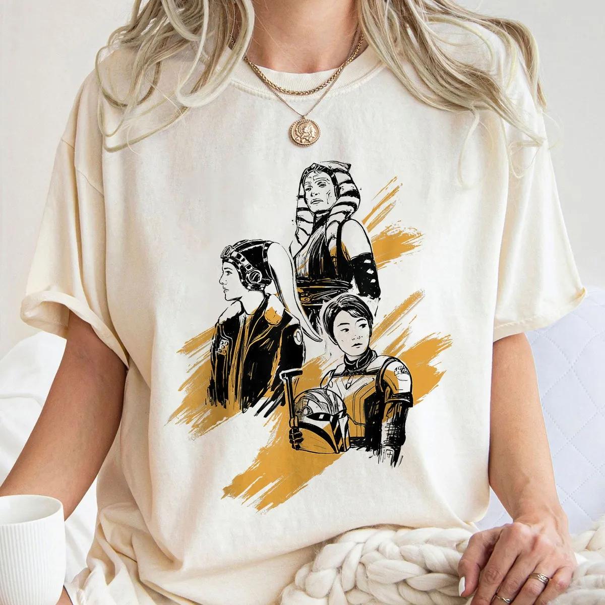 Ahsoka Tano Sabine Wren Hera Syndulla Sketch Art Star Wars Shirt 2