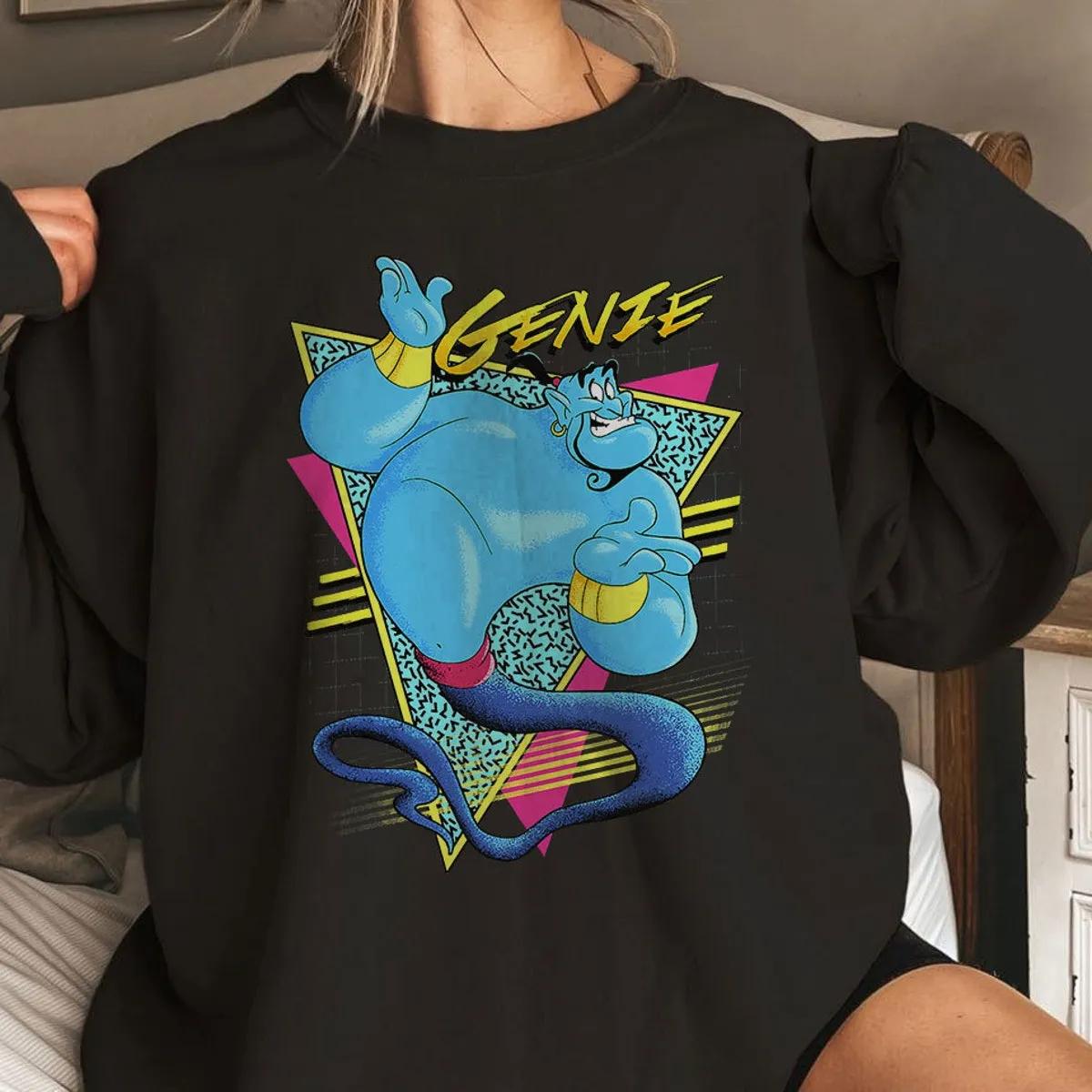 Aladdin Genie Retro Abstract Portrait Logo Shirt 3