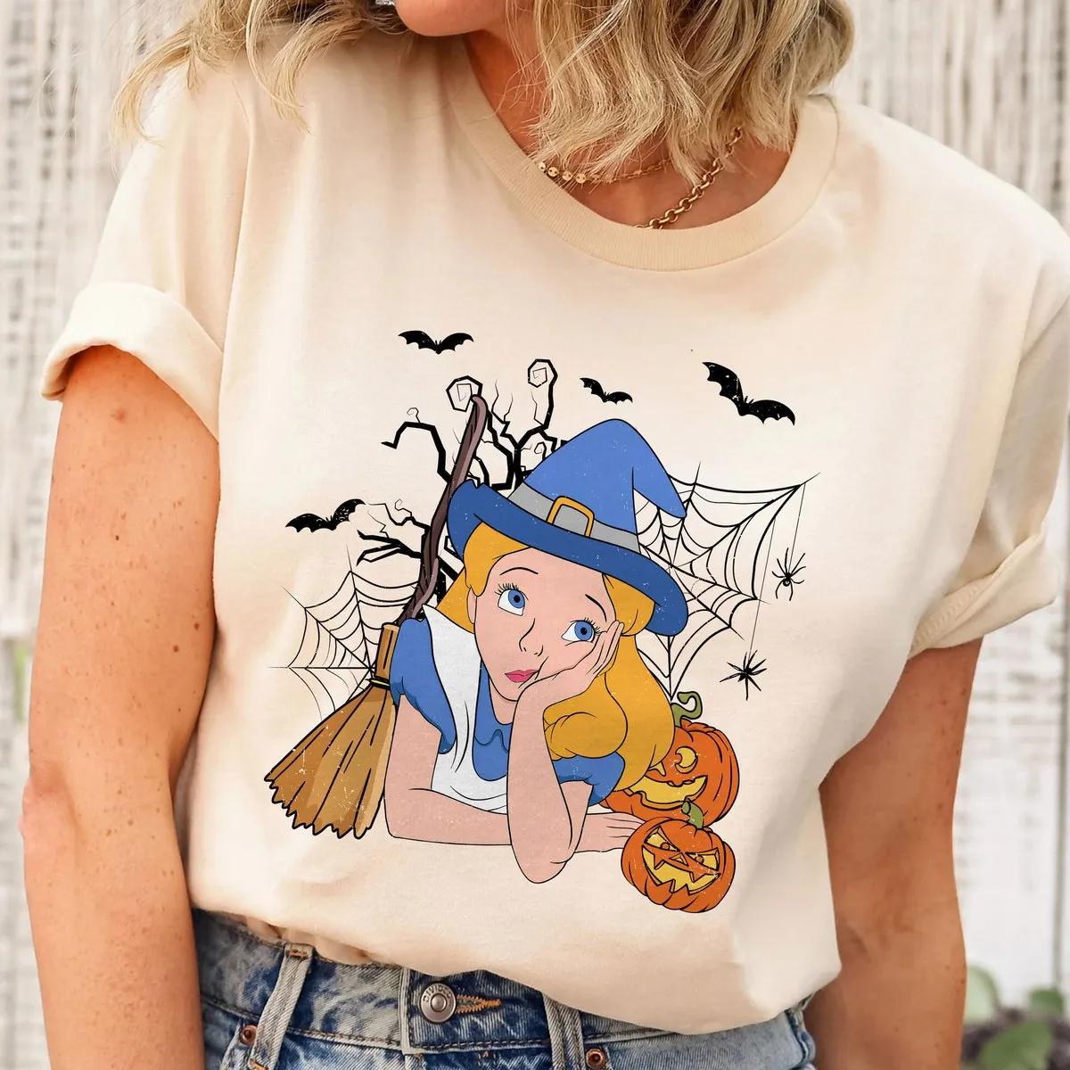 Alice in Wonderland Wear Witch Hat Broom Shirt 3