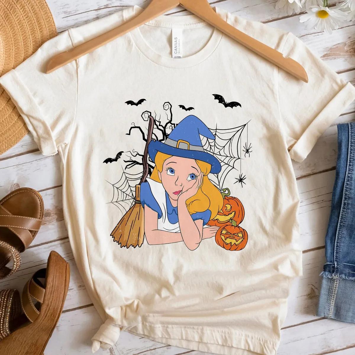 Alice in Wonderland Wear Witch Hat Broom Shirt 5