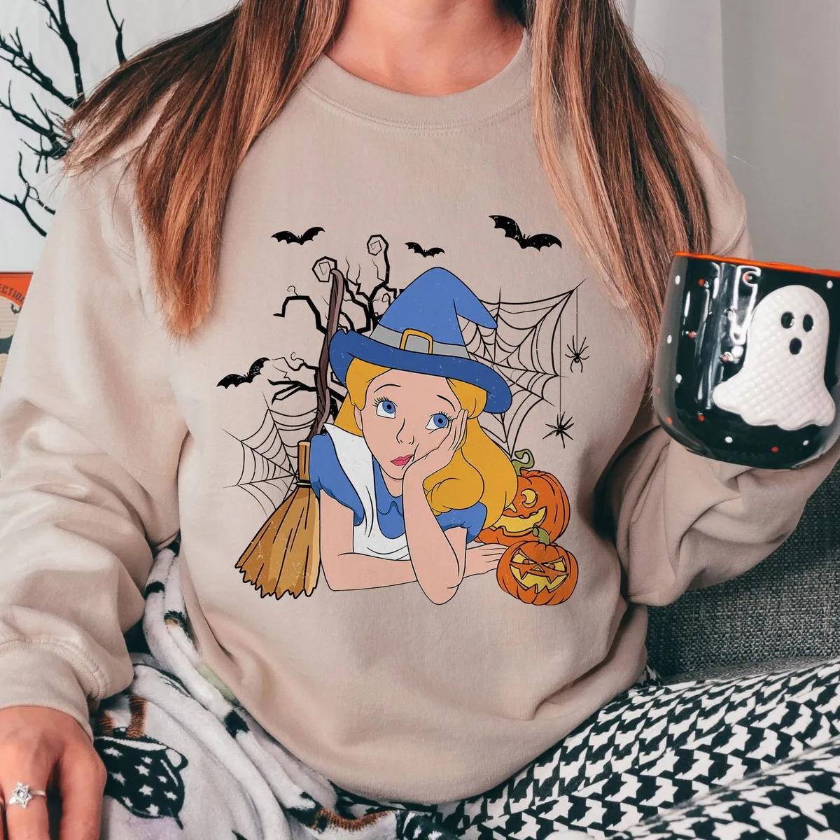 Alice in Wonderland Wear Witch Hat Broom Shirt 6