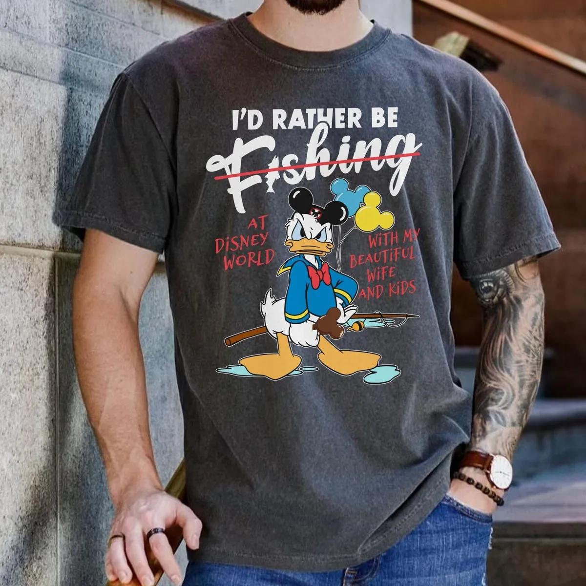 Angry Donald Duck Dad Fishing Shirt 1