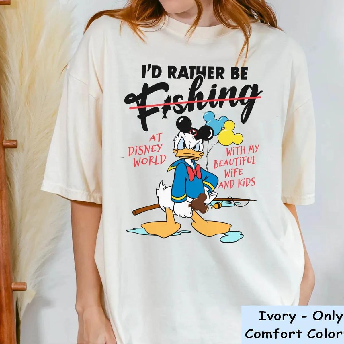 Angry Donald Duck Dad Fishing Shirt 2