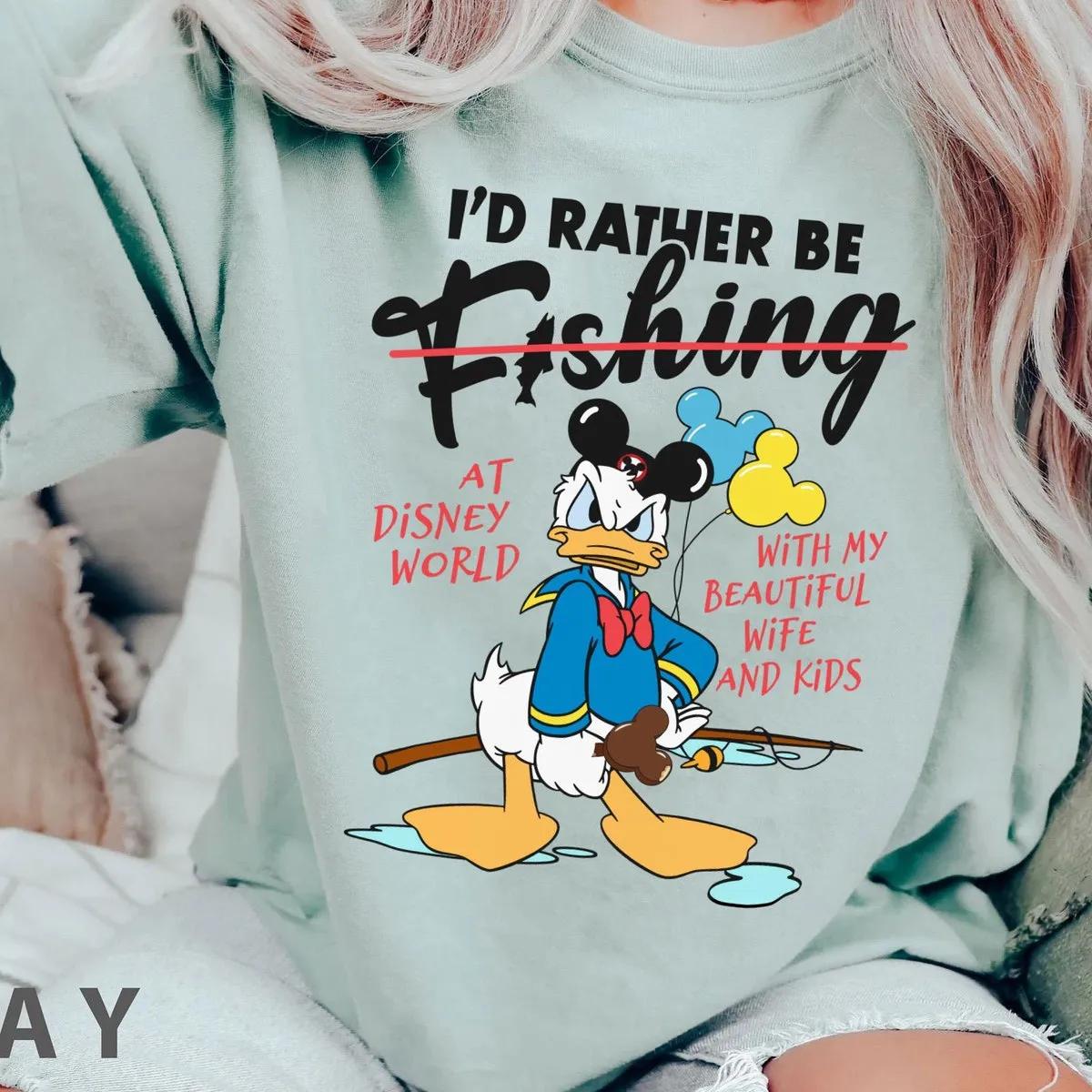 Angry Donald Duck Dad Fishing Shirt 3