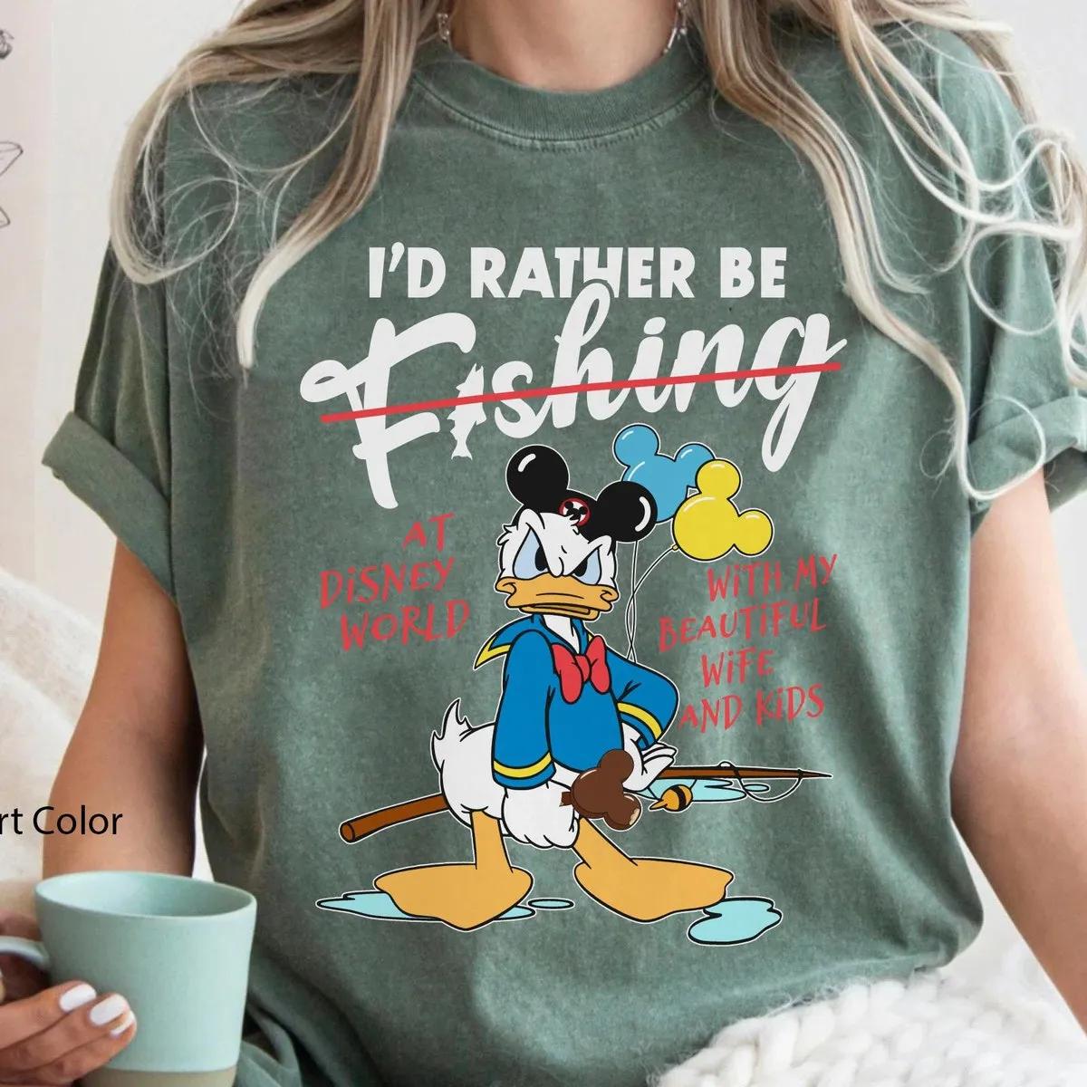 Angry Donald Duck Dad Fishing Shirt 4