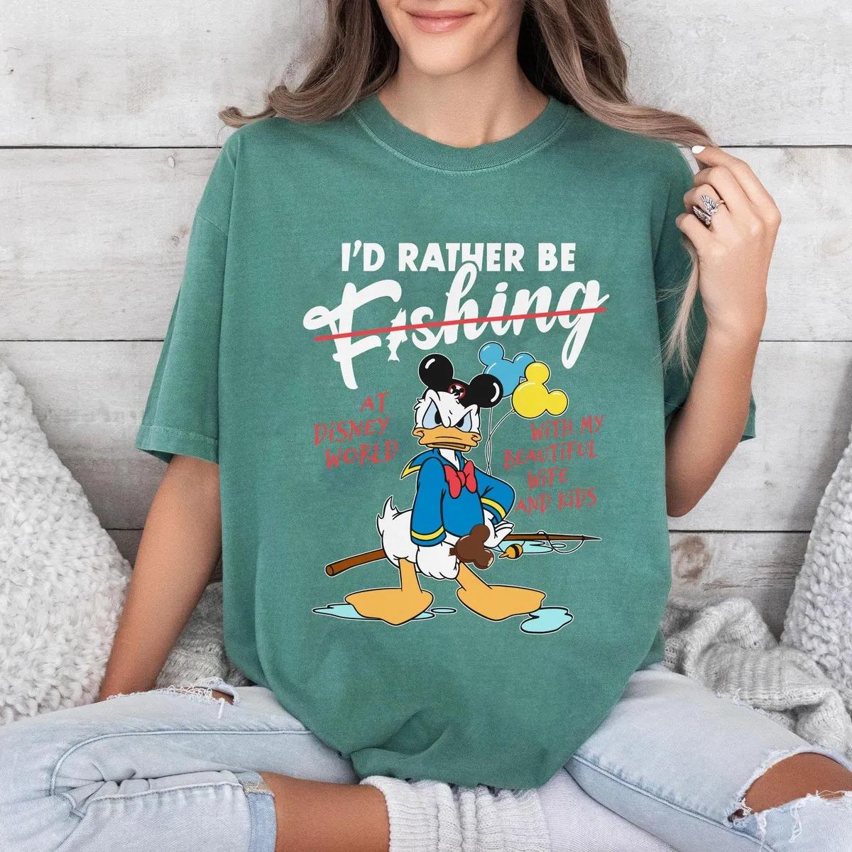 Angry Donald Duck Dad Fishing Shirt 6