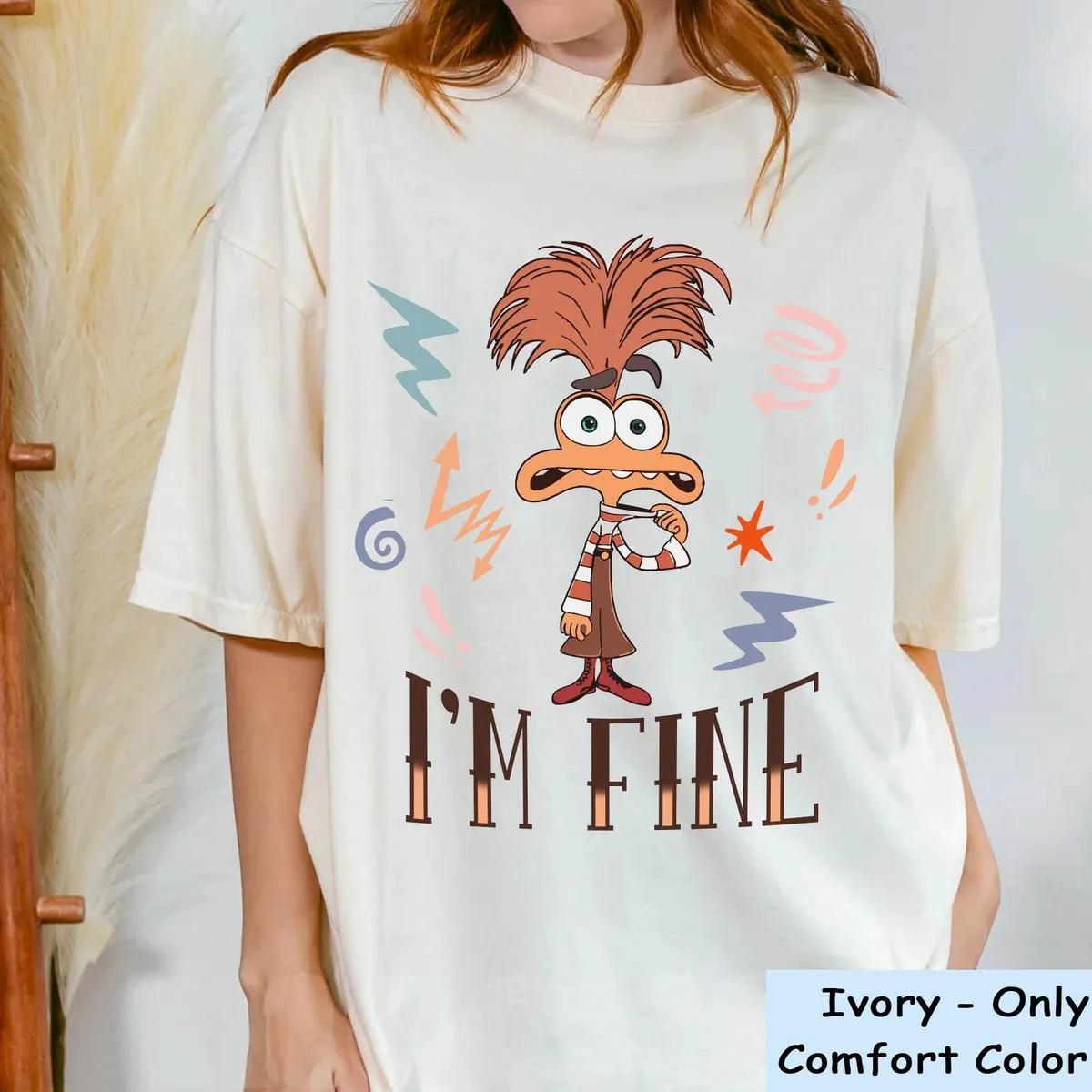 Anxiety Im Fine Inside Out 2 Disney Shirt 1 1