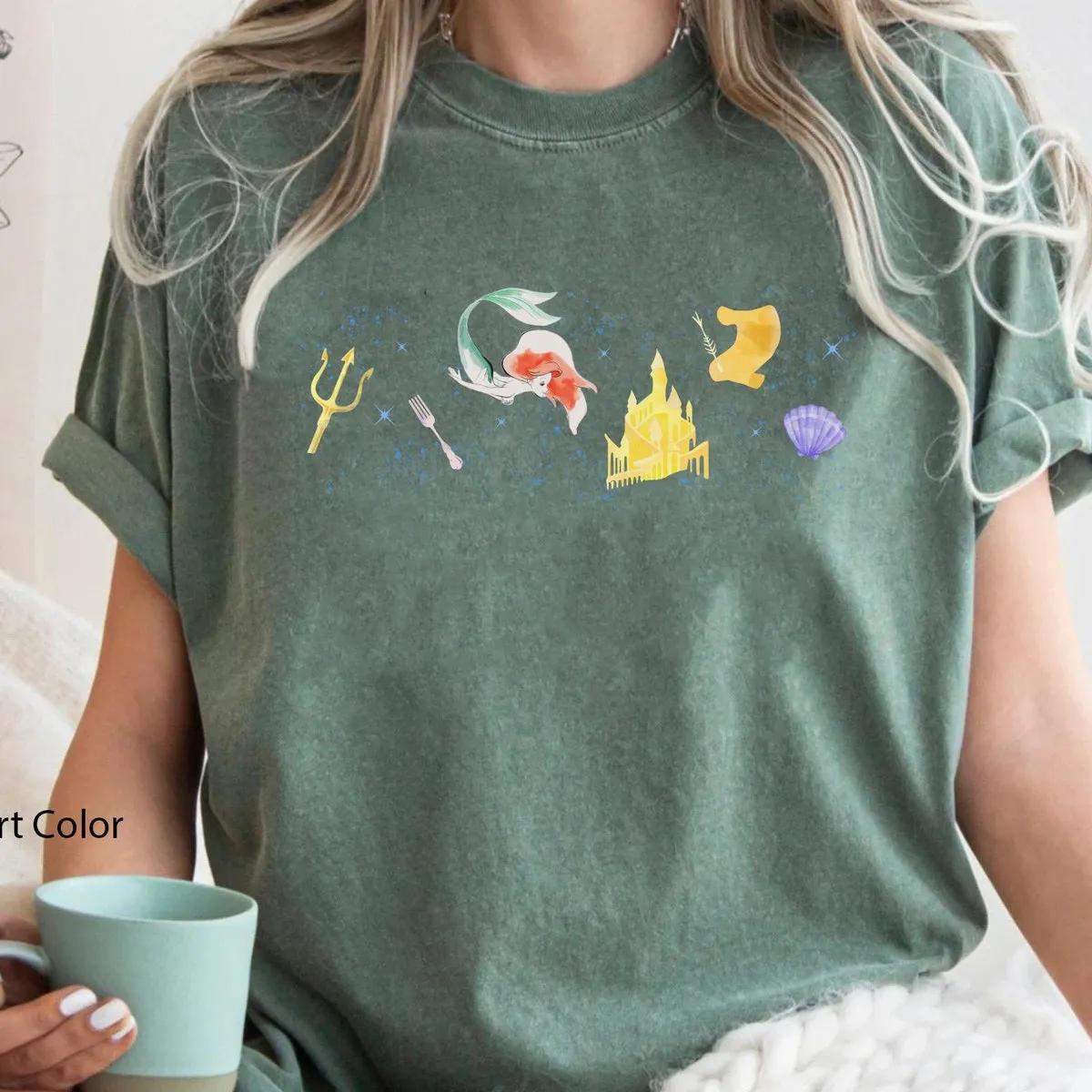 Ariel Princess Minimalist Watercolor Shirt 4