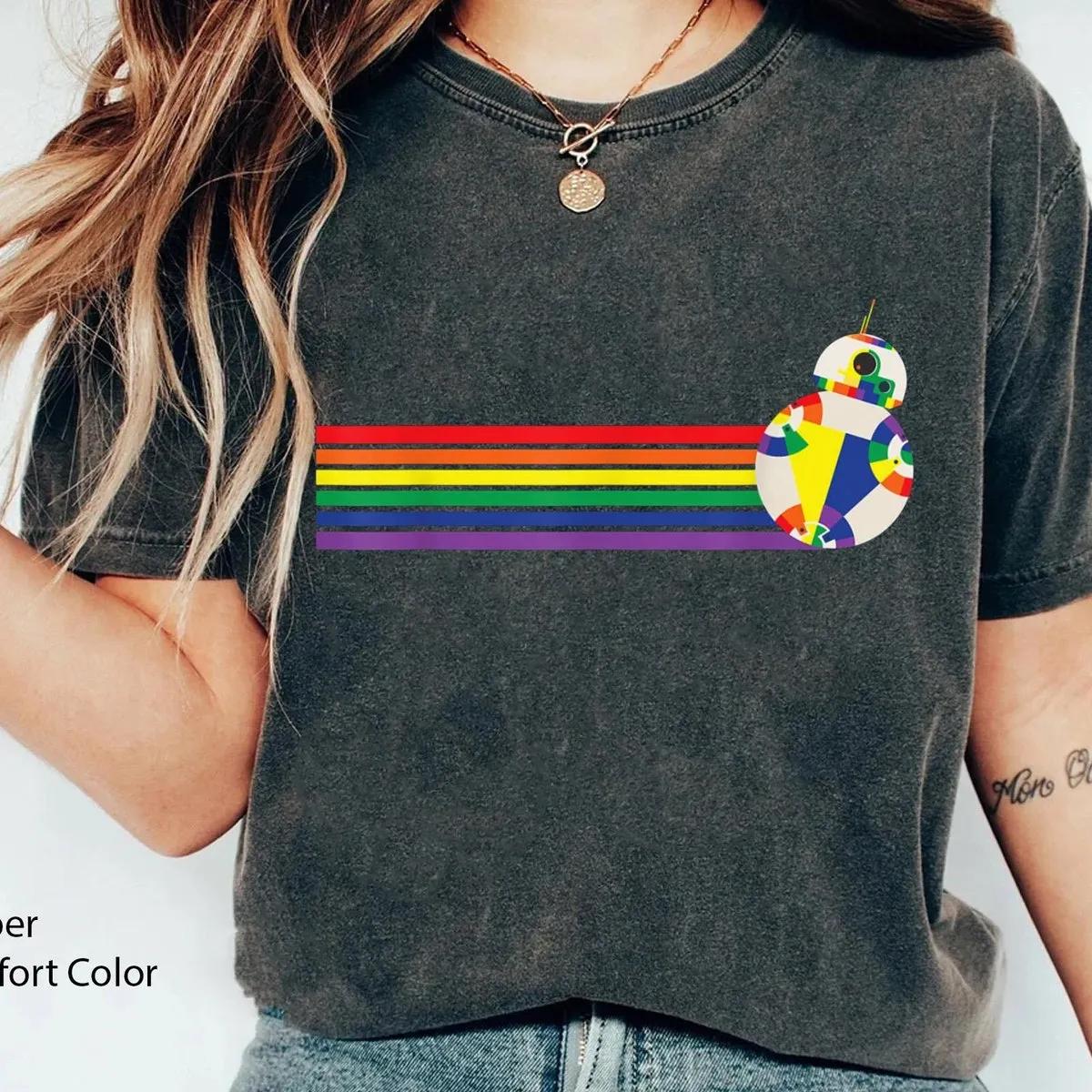 BB 8 Straight Line LGBT Rainbow Pride Month Shirt 1