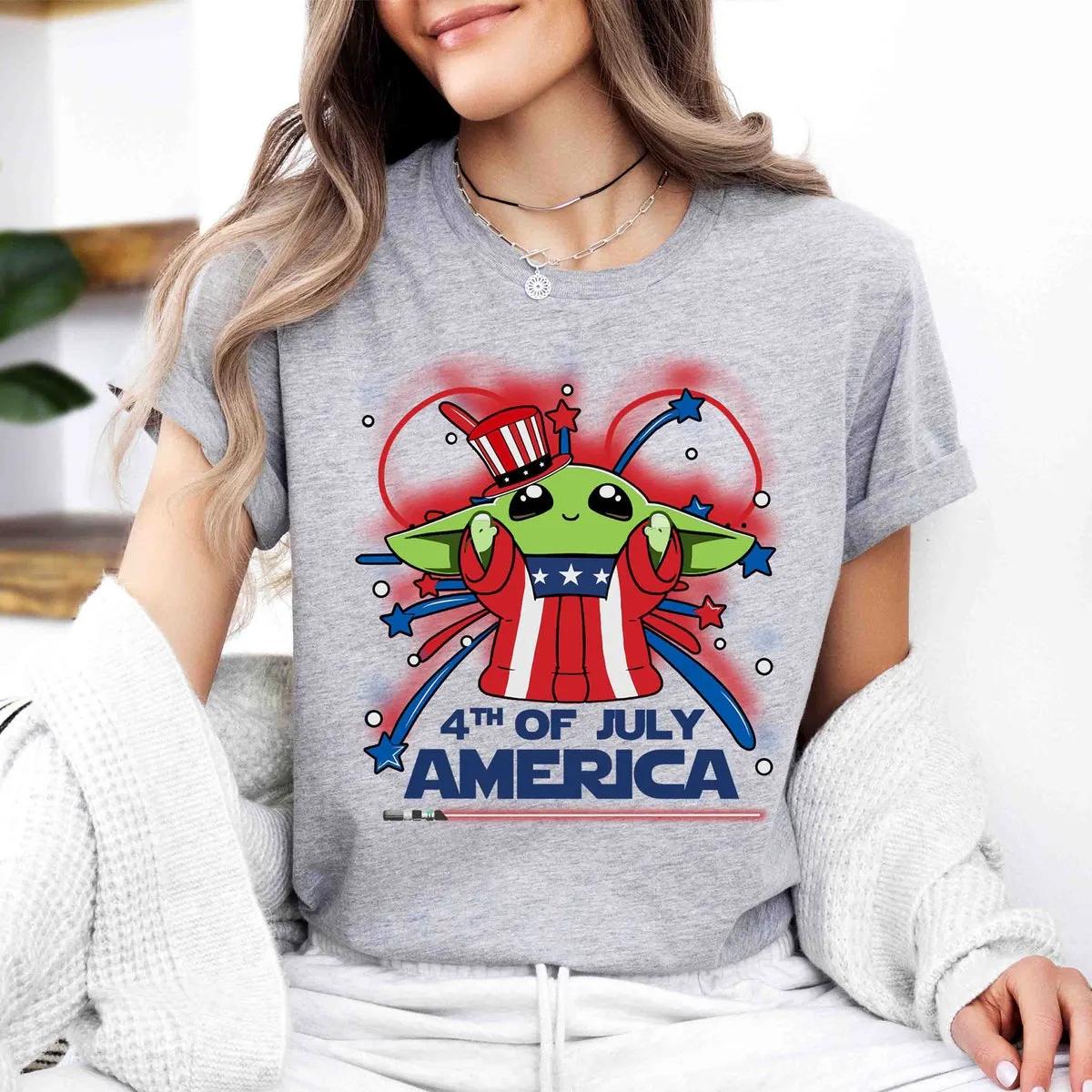 Baby Yoda 4th Of July Shirt Disney American Grogu Shirt 2 1