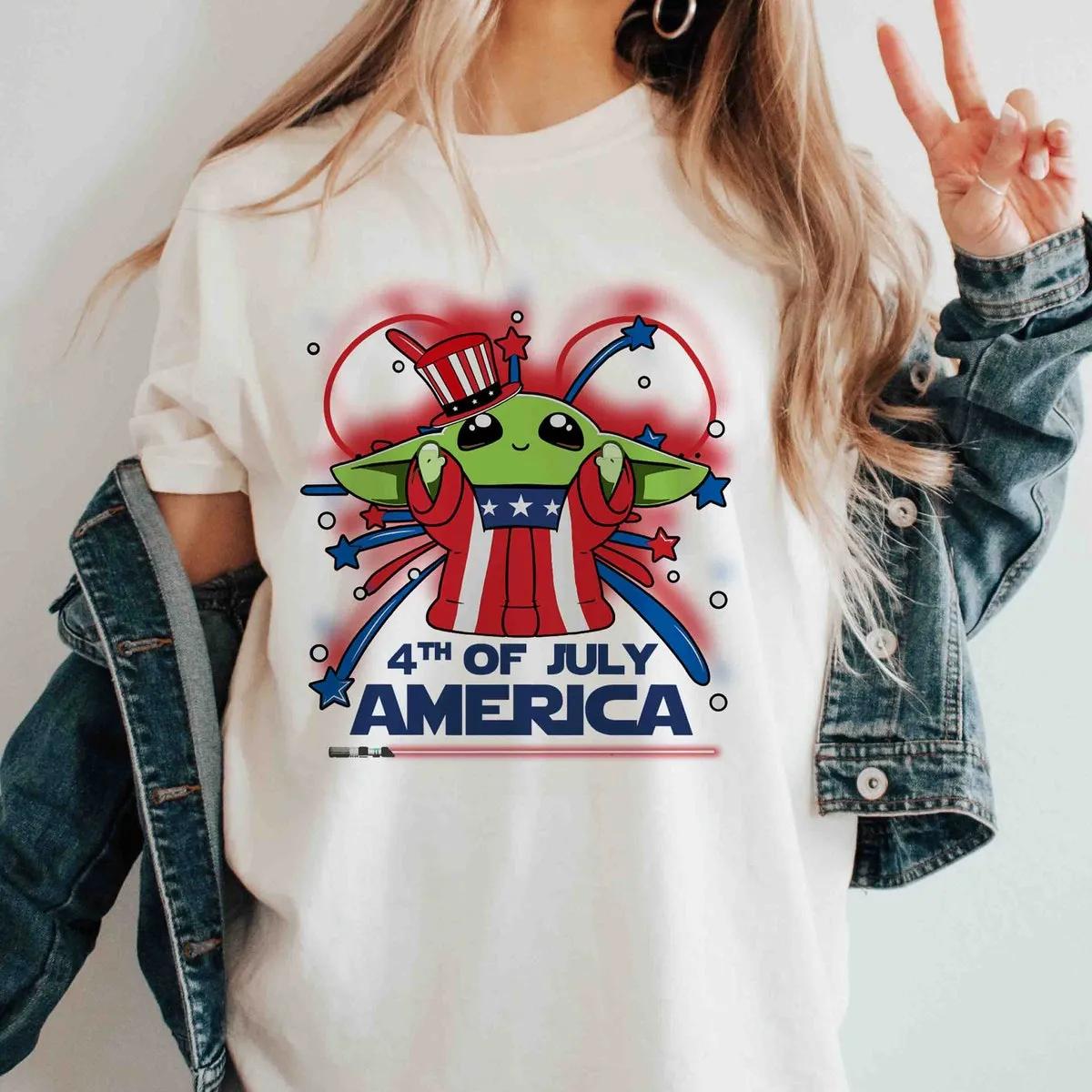 Baby Yoda 4th Of July Shirt Disney American Grogu Shirt 3 1