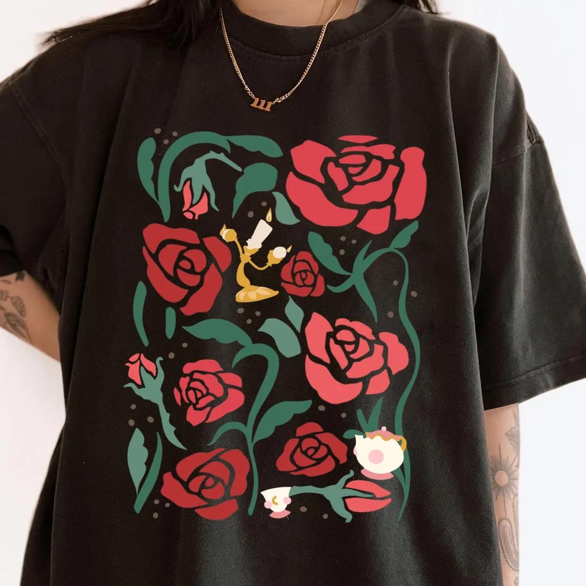 Beauty And The Beast Characters Boho Flower Shirt 1