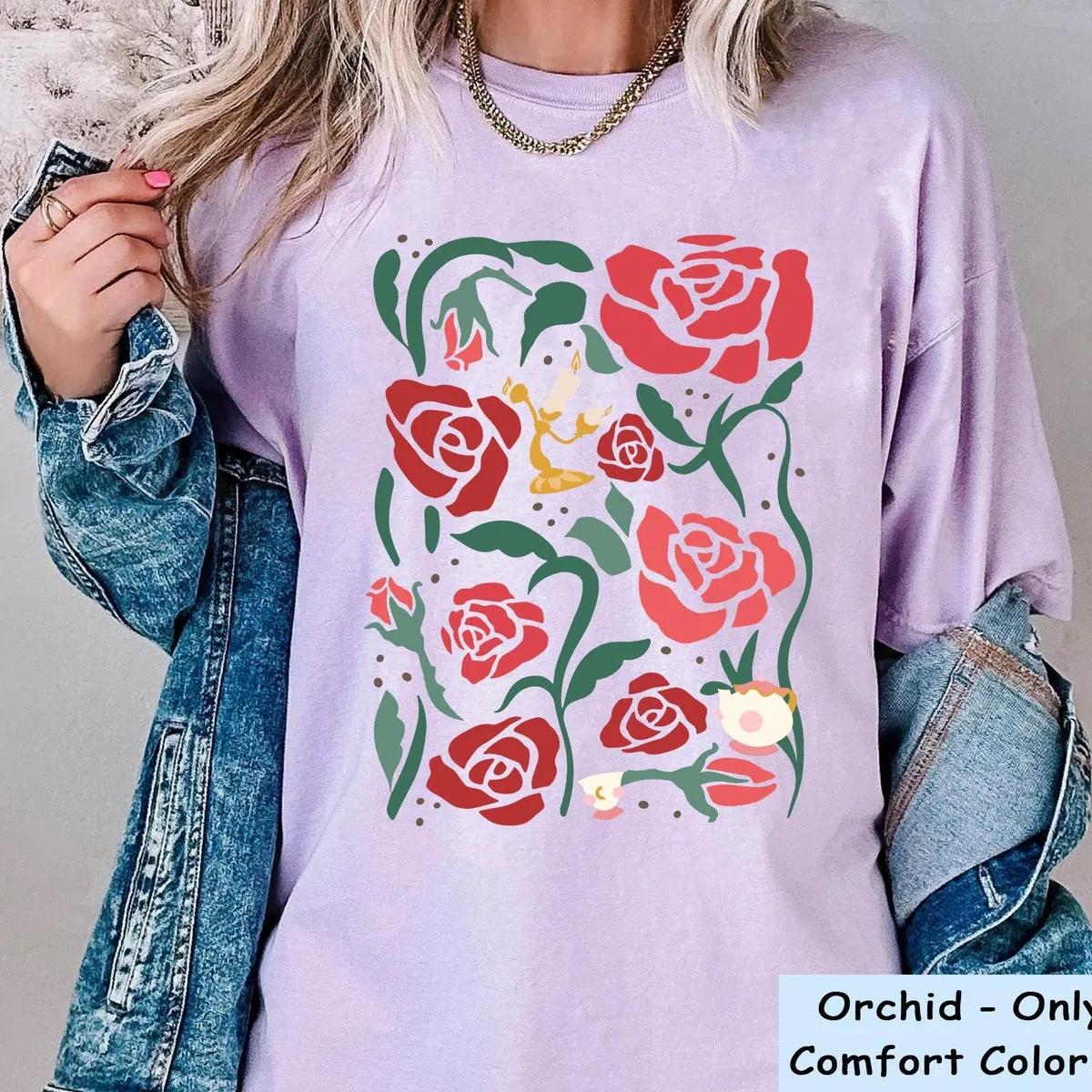 Beauty And The Beast Characters Boho Flower Shirt 4