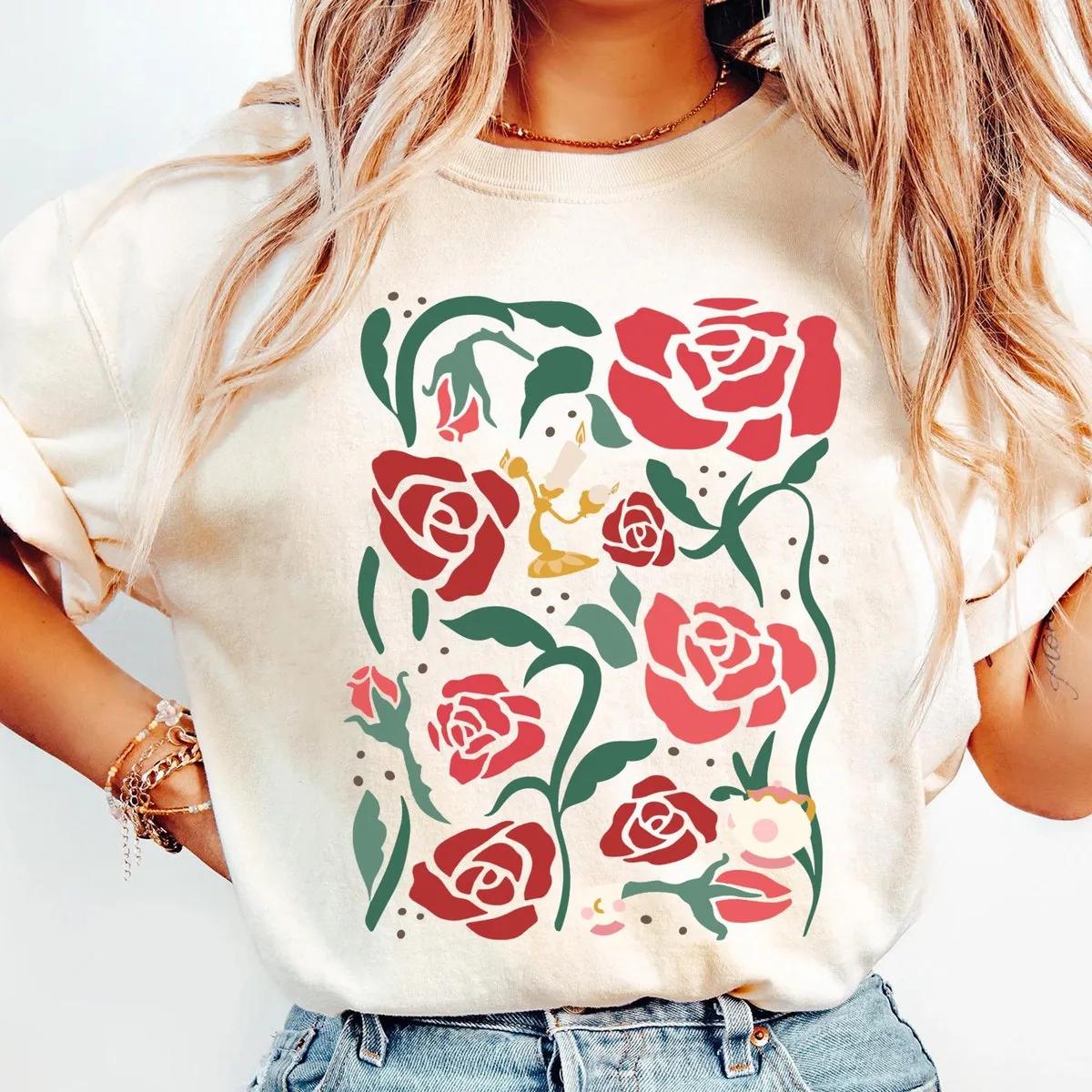 Beauty And The Beast Characters Boho Flower Shirt 6