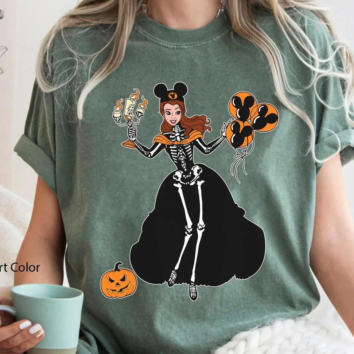 Belle Princess Skeleton Costume Halloween Shirt 5