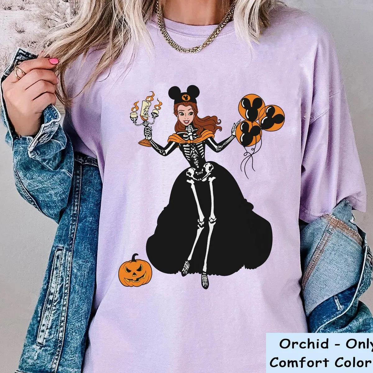 Belle Princess Skeleton Costume Halloween Shirt 6