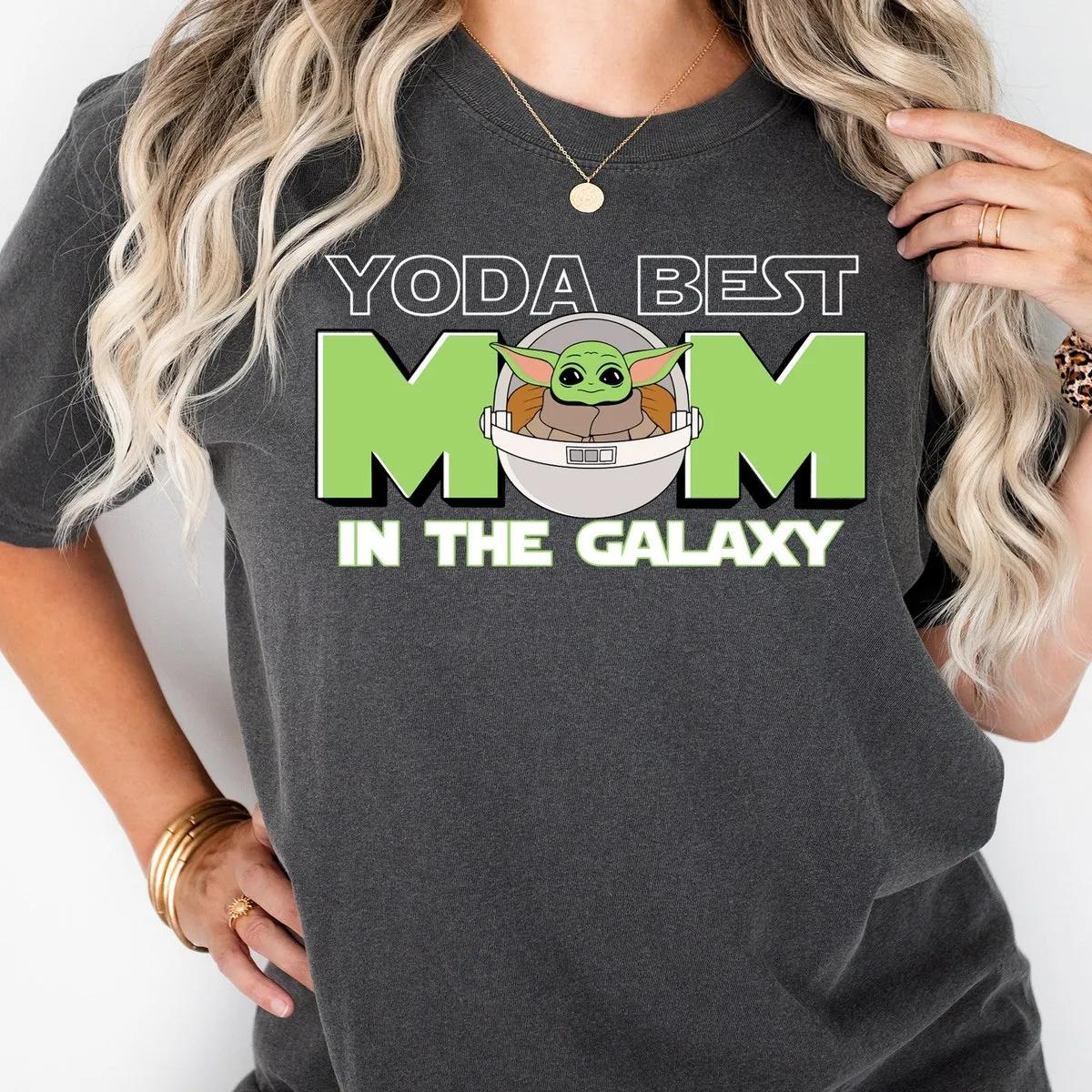 Best Mom In the Galaxy Baby Yoda Shirt Disney Star Wars Mama Tee 1 1