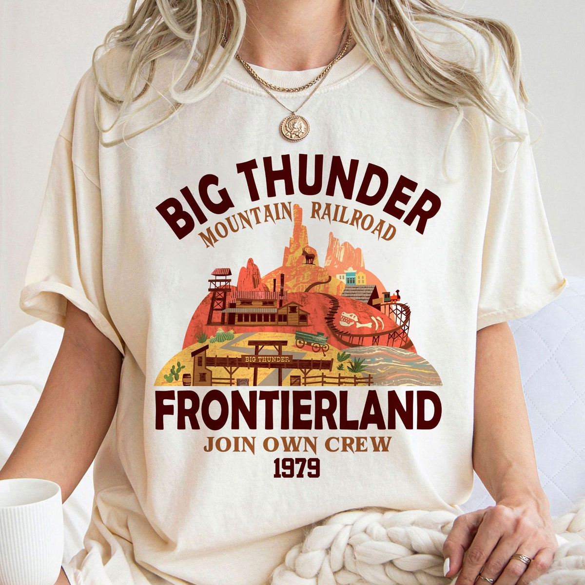 Big Thunder Mountain Railroad Frontierland Join Own Crew 1979 Shirt 1 1