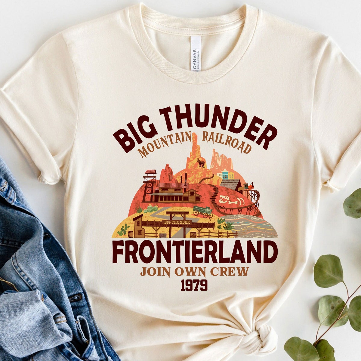 Big Thunder Mountain Railroad Frontierland Join Own Crew 1979 Shirt 4 1