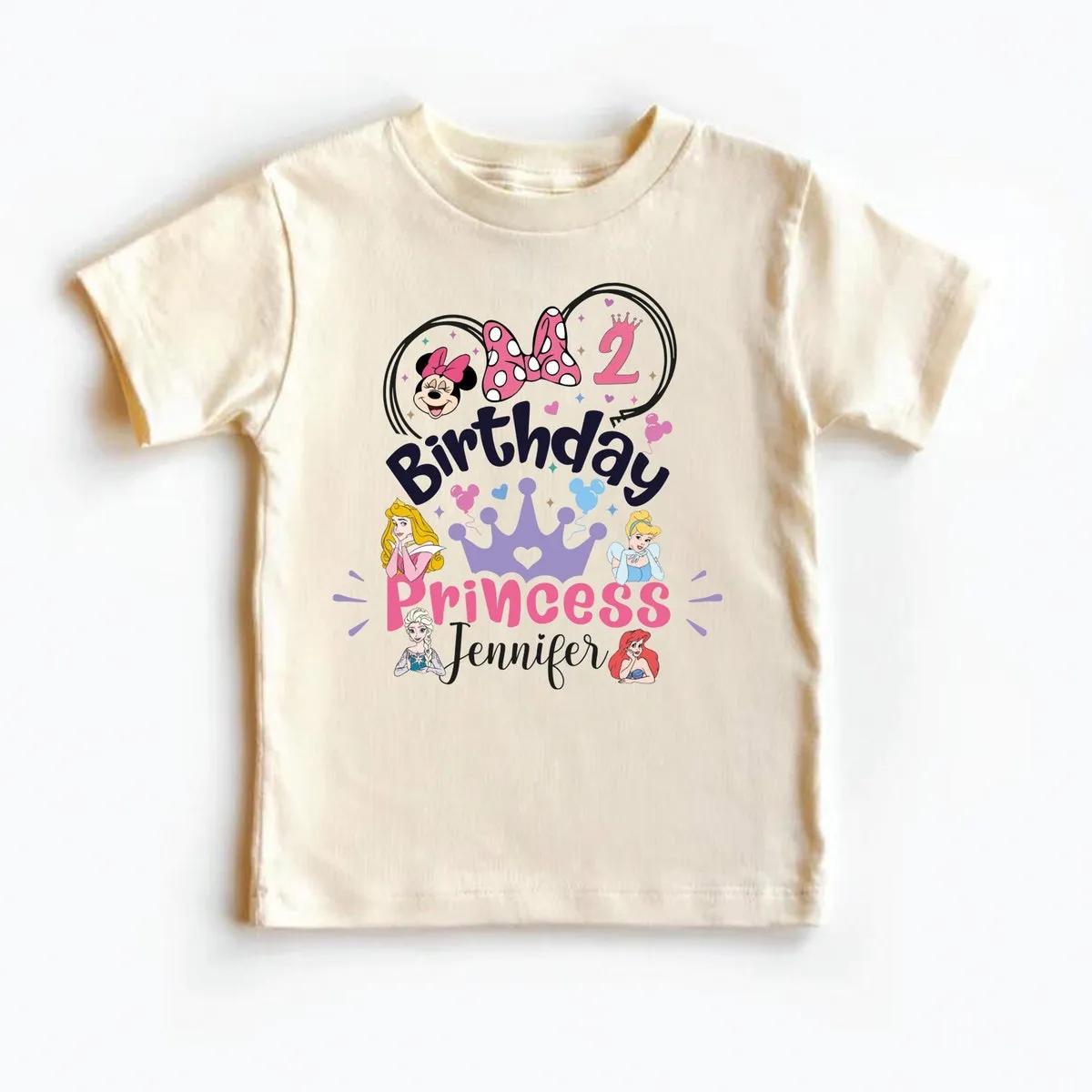 Birthday Disney Princess Shirt Custom Birthday Kids Girl Tee 1 1