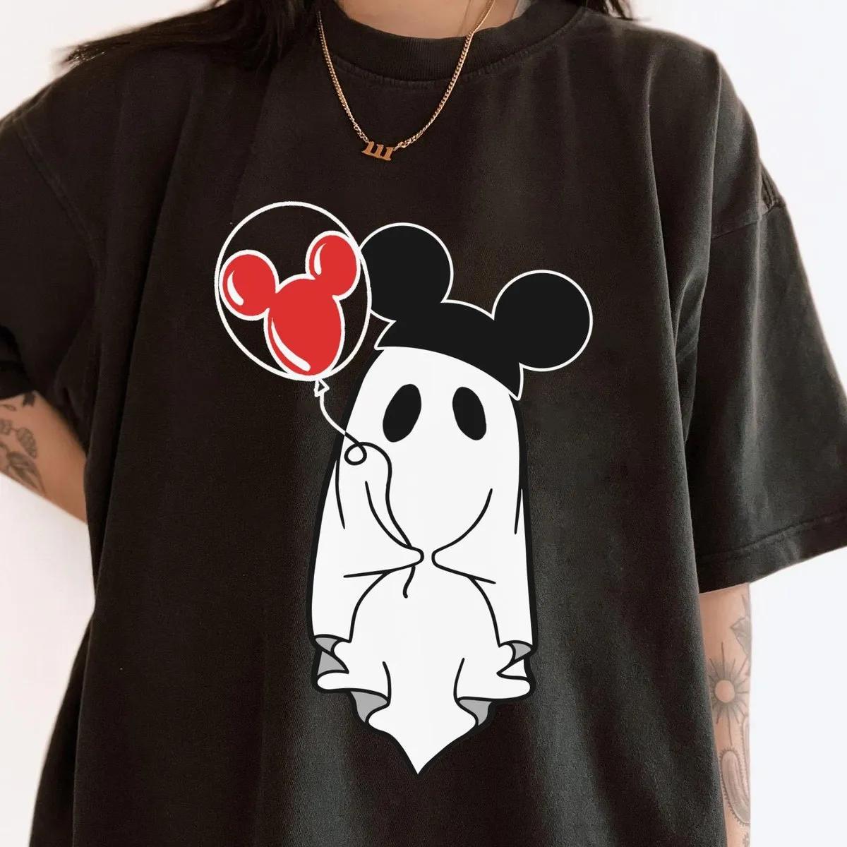 Boo Ghost with Mickey Balloon Hat Halloween Shirt 1