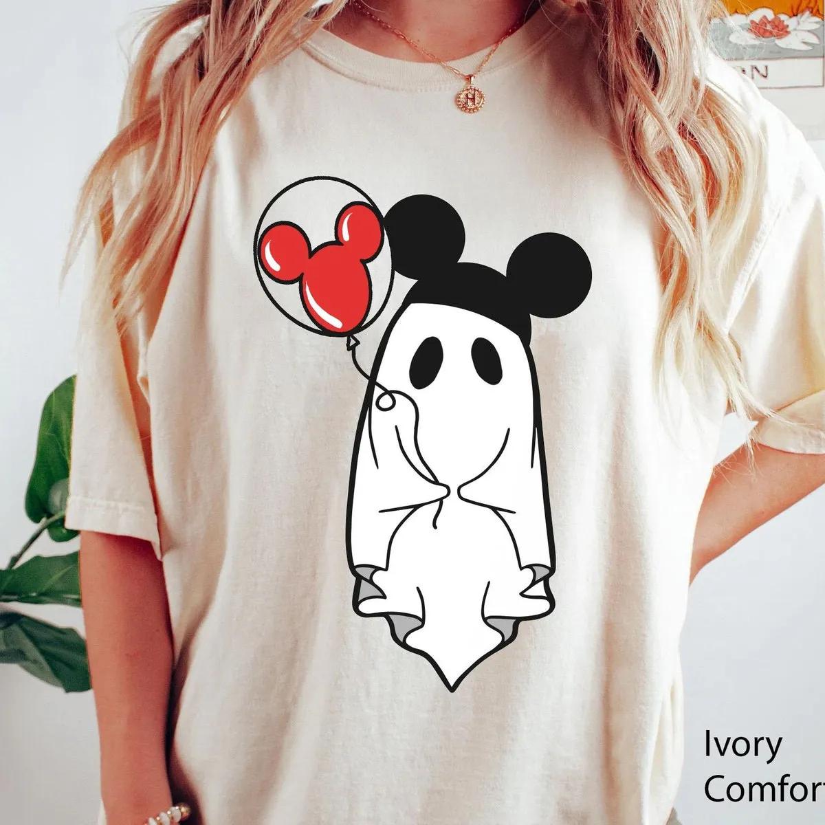 Boo Ghost with Mickey Balloon Hat Halloween Shirt 2