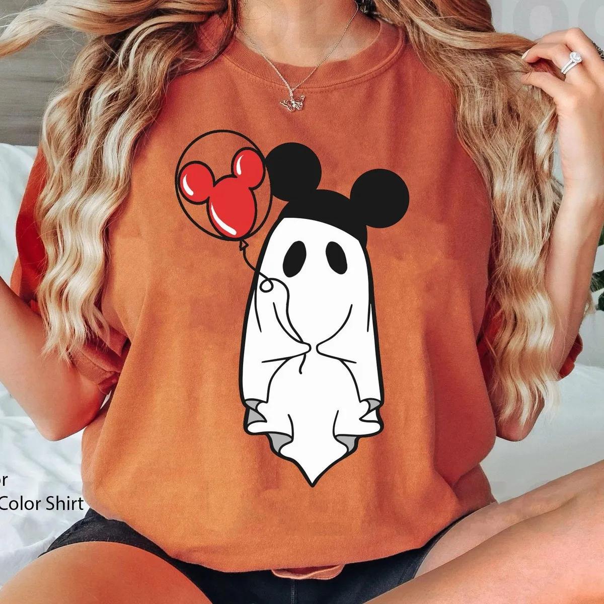 Boo Ghost with Mickey Balloon Hat Halloween Shirt 3