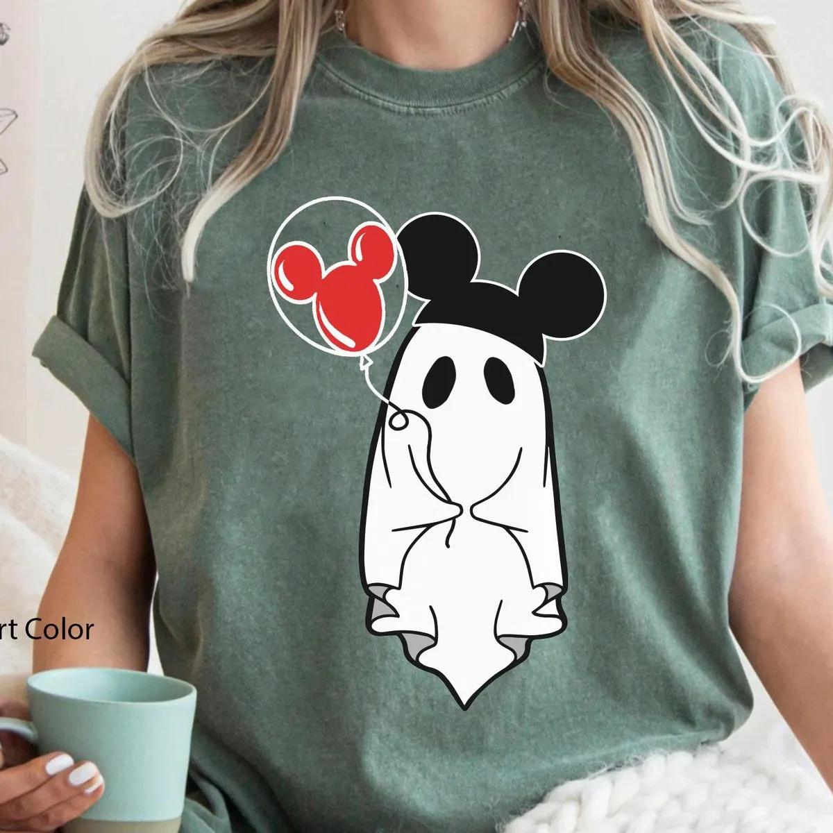 Boo Ghost with Mickey Balloon Hat Halloween Shirt 4