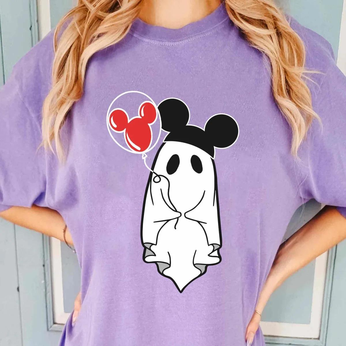 Boo Ghost with Mickey Balloon Hat Halloween Shirt 5