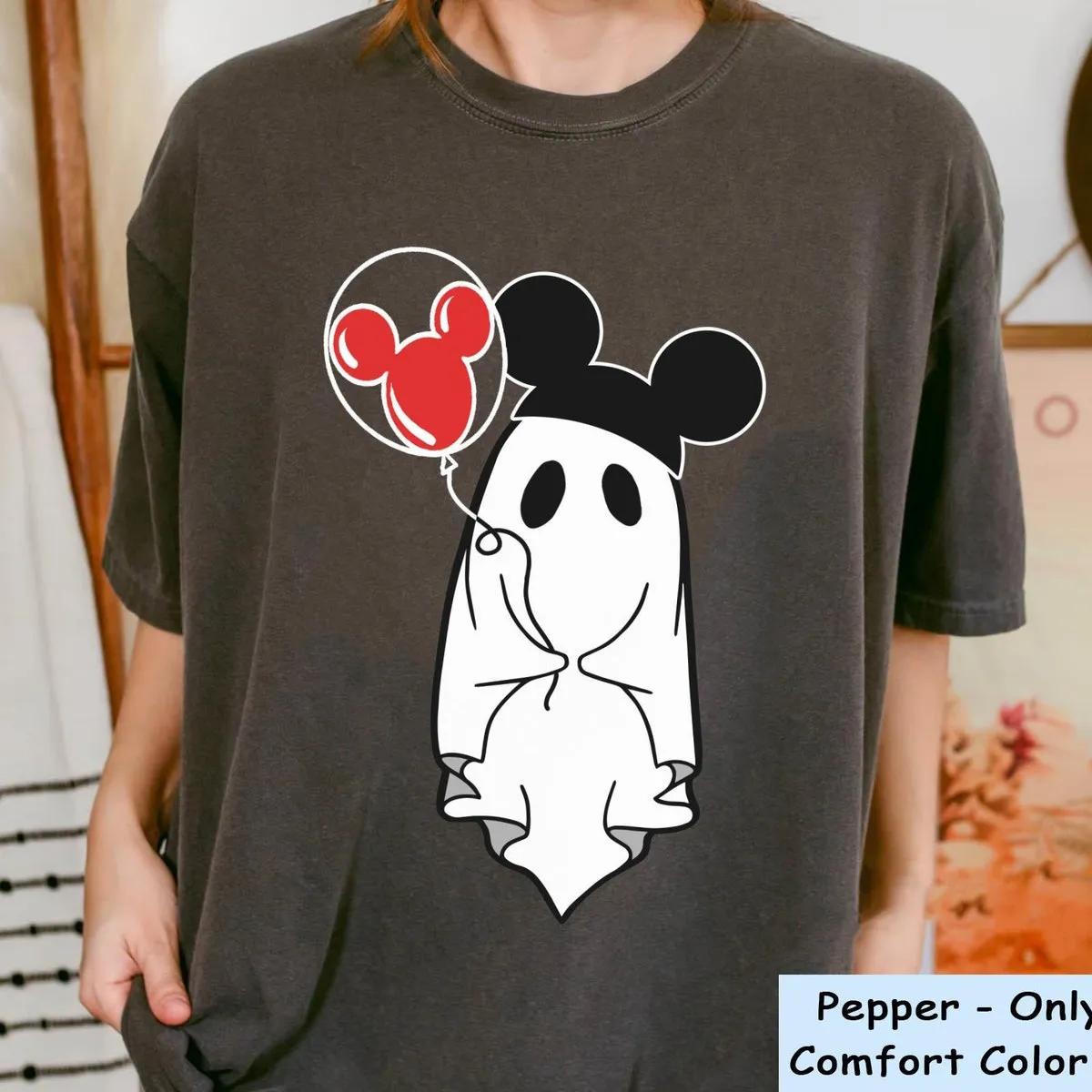 Boo Ghost with Mickey Balloon Hat Halloween Shirt 6