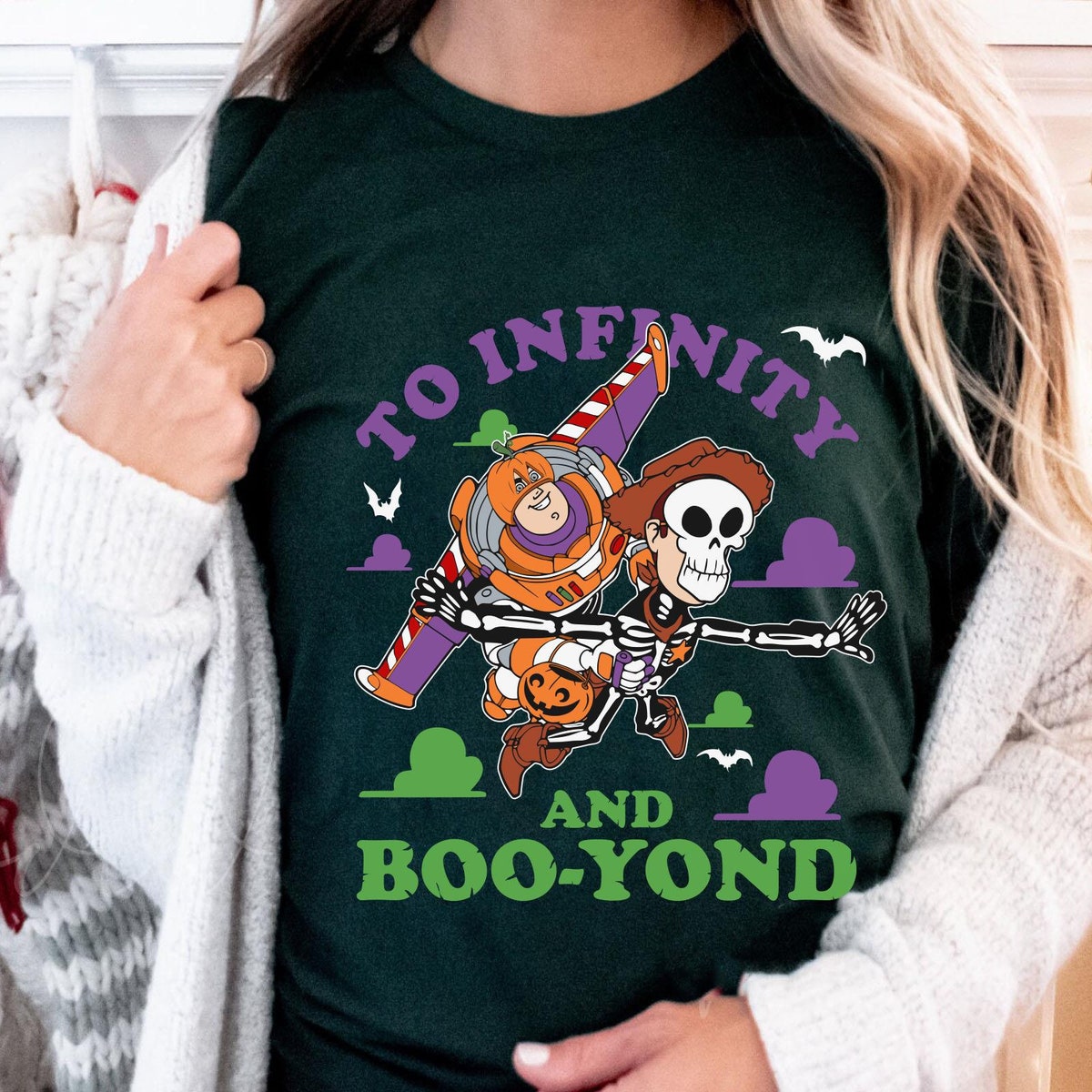 Buzz Lightyear Sheriff Woody Halloween Costume To Infinity And Boo Yond Shirt 1