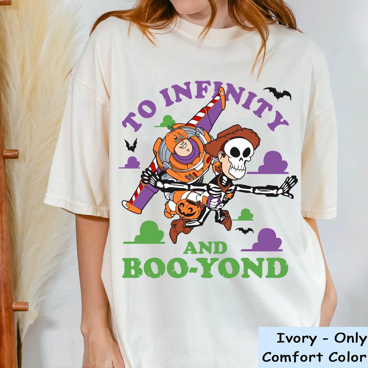 Buzz Lightyear Sheriff Woody Halloween Costume To Infinity And Boo Yond Shirt 2