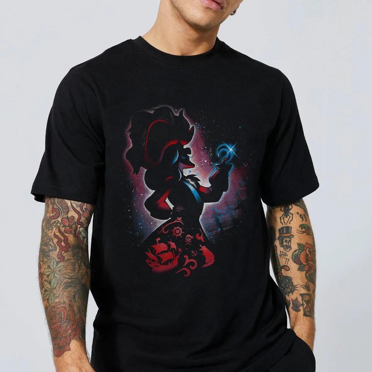 Caption Hook Portrait Silhouette Disney Villain Vintage Shirt 1 1