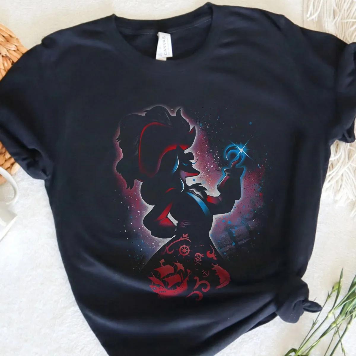 Caption Hook Portrait Silhouette Disney Villain Vintage Shirt 3 1