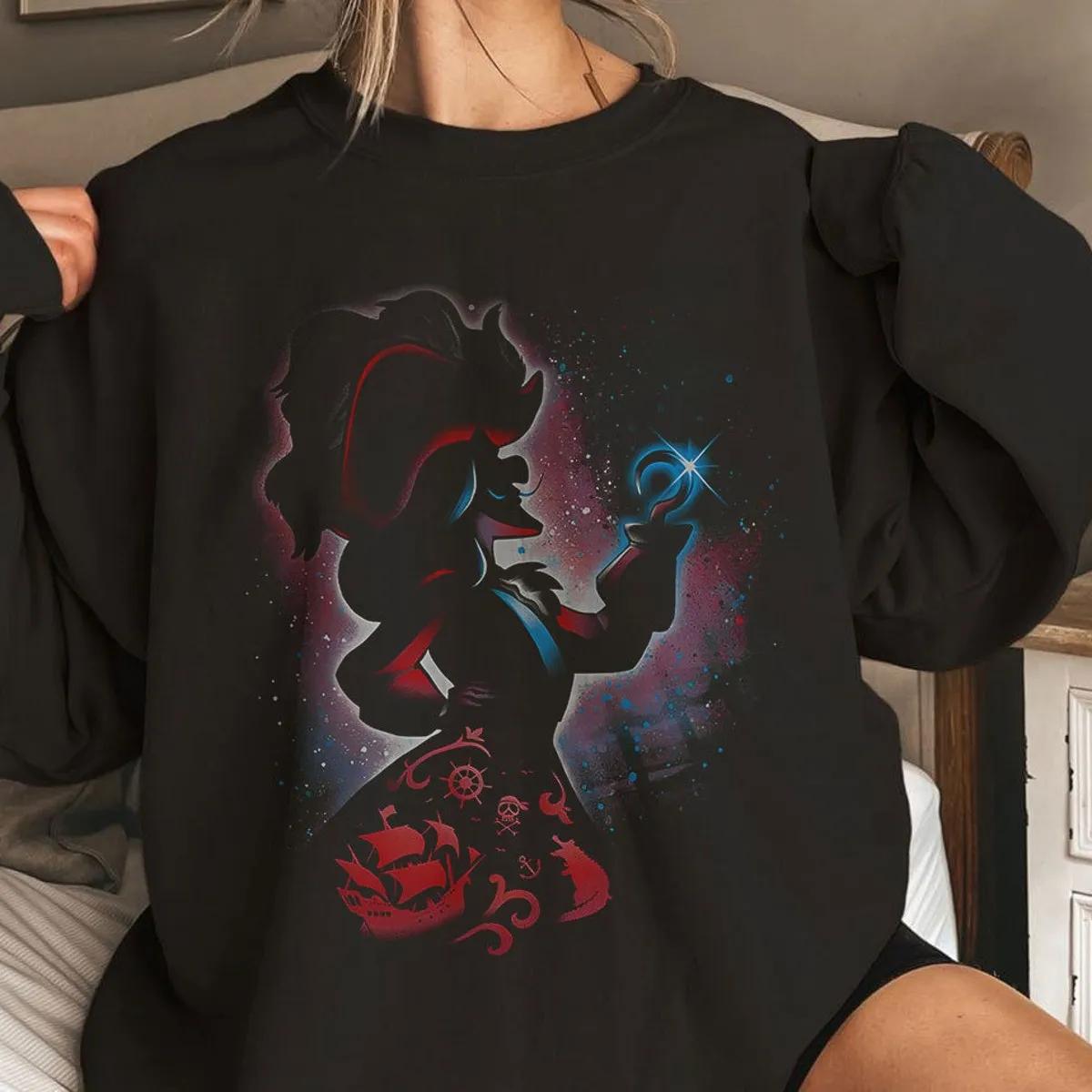 Caption Hook Portrait Silhouette Disney Villain Vintage Shirt 4 1