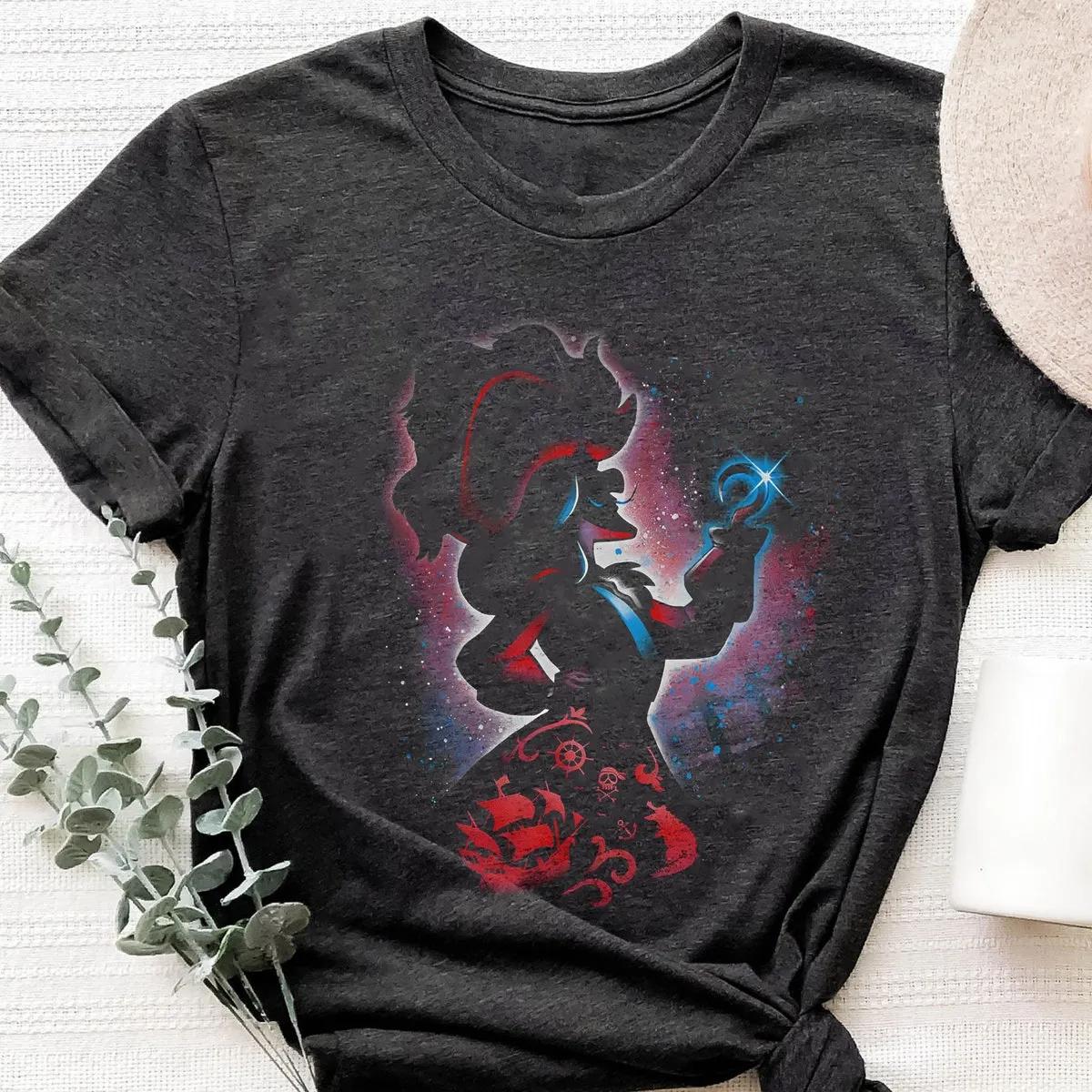 Caption Hook Portrait Silhouette Disney Villain Vintage Shirt 5 1