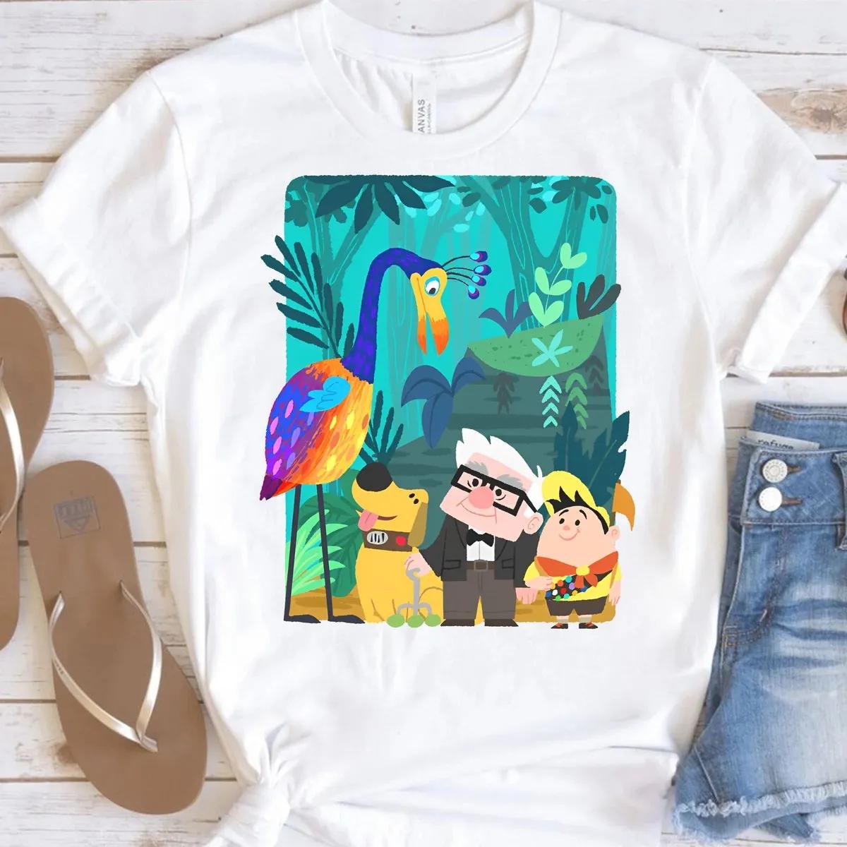 Carl Russell Dug Kevin Paradise Falls Shirt Disney Up Movie Tee 2