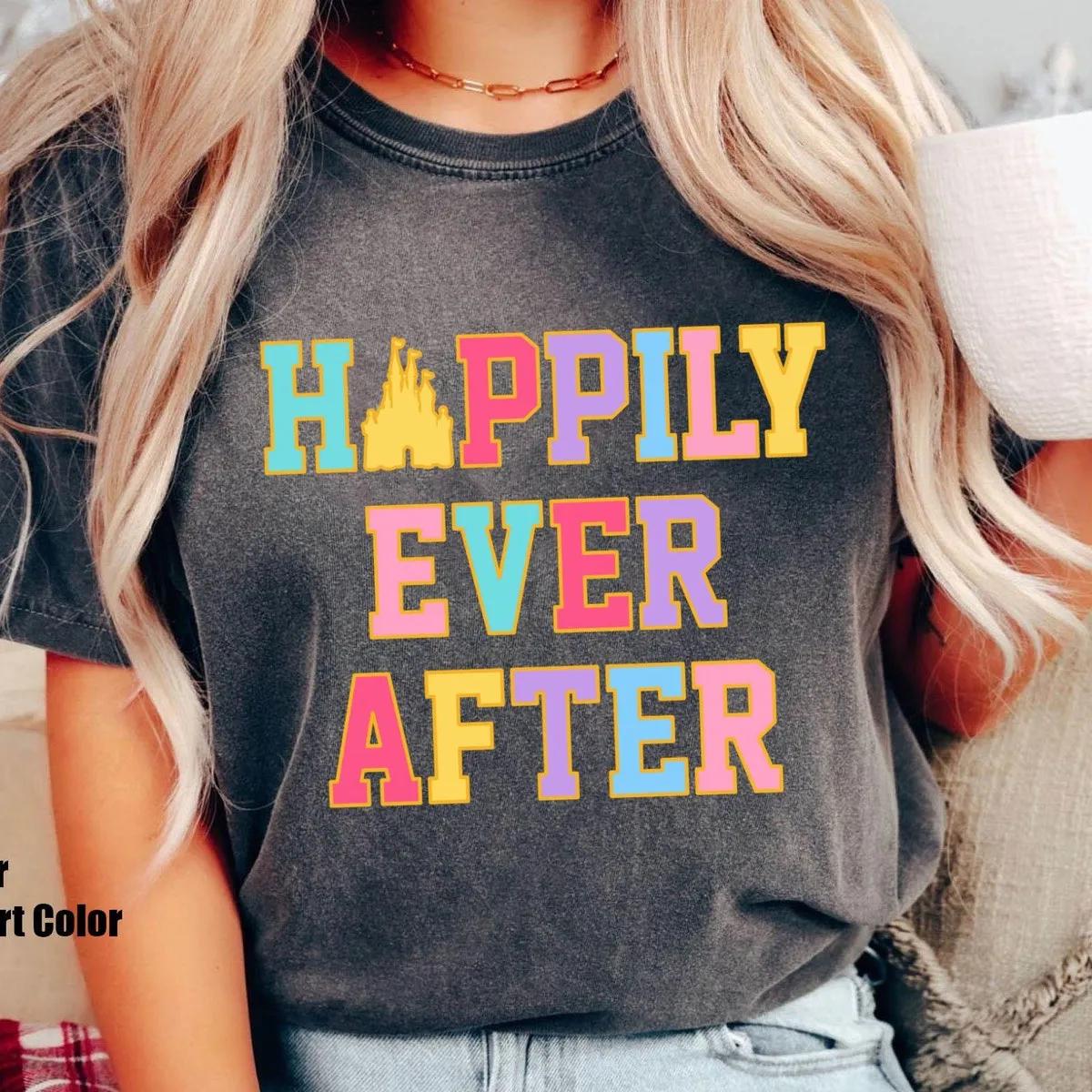 Castle Chenille Letter Patches Vsco Girl Happily Ever After Shirt 1