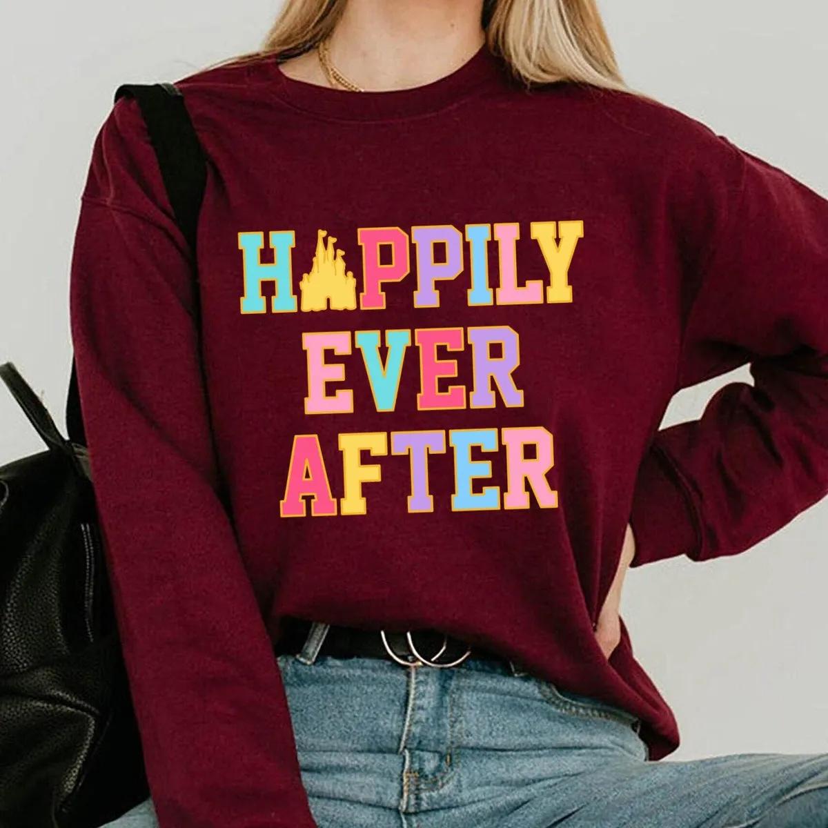 Castle Chenille Letter Patches Vsco Girl Happily Ever After Shirt 3