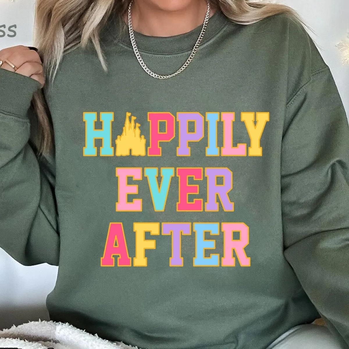 Castle Chenille Letter Patches Vsco Girl Happily Ever After Shirt 4