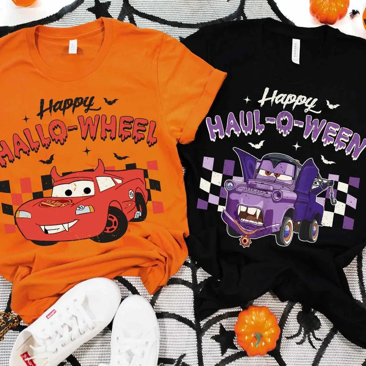 Checkered Cars Happy Halloween Matching Halloween Shirt 1