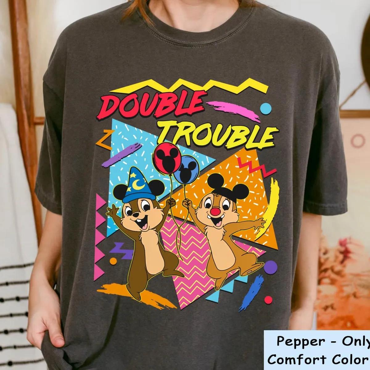 Chip And Dale With Mickey Magic Ears Balloon Double Trouble Shirt 1