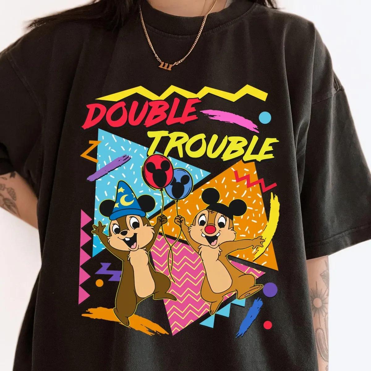 Chip And Dale With Mickey Magic Ears Balloon Double Trouble Shirt 2