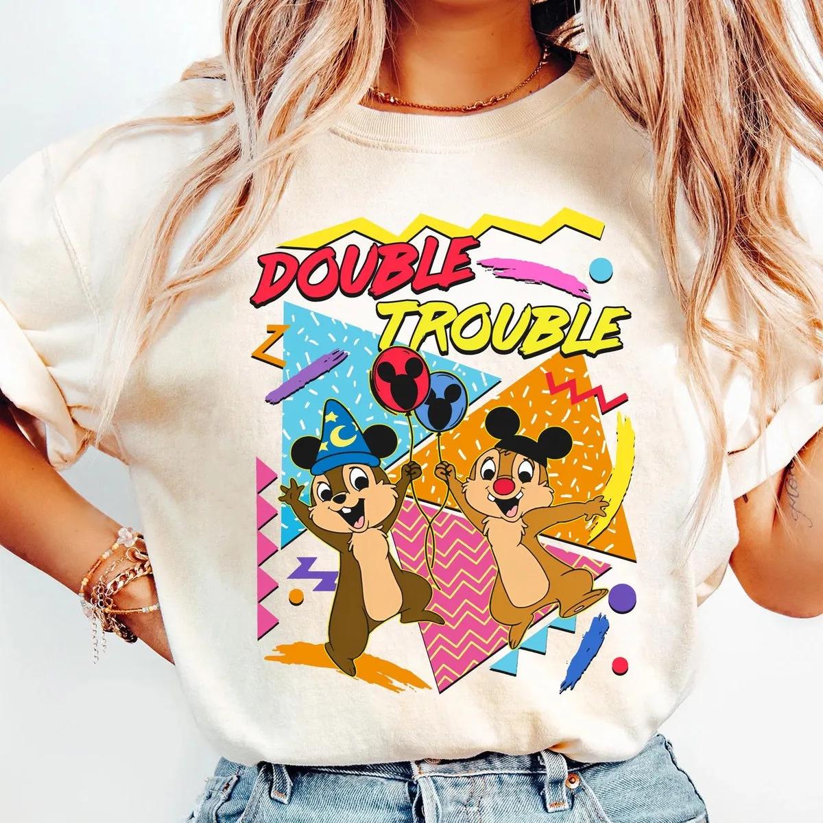 Chip And Dale With Mickey Magic Ears Balloon Double Trouble Shirt 3