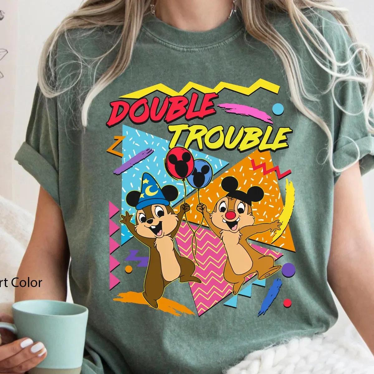 Chip And Dale With Mickey Magic Ears Balloon Double Trouble Shirt 4