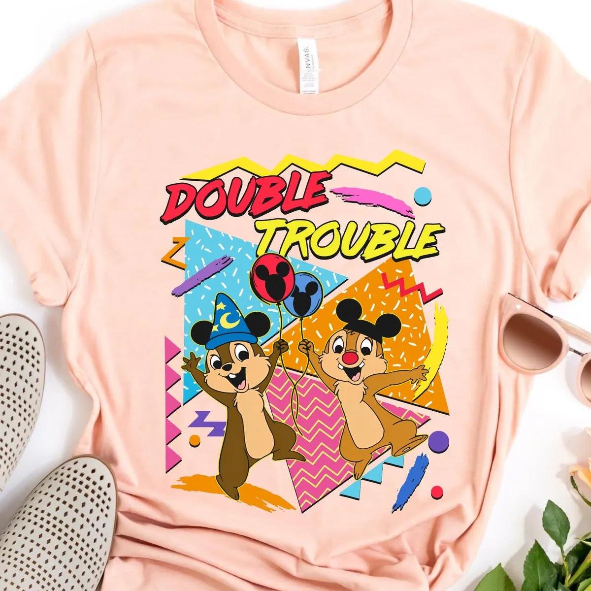 Chip And Dale With Mickey Magic Ears Balloon Double Trouble Shirt 5