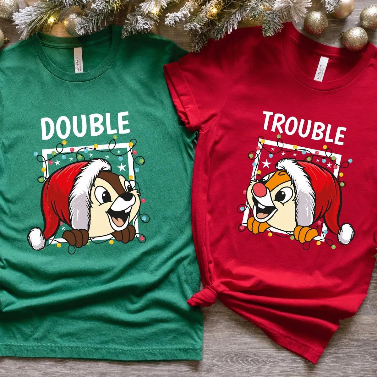 Chip Dale Double Trouble Disney Christmas Shirt 1 2